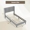 Costway Queen/Twin Bed Frame Modern Platform Bed with Linen Upholstered Wingback Headboard